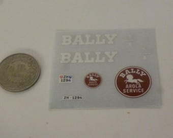 1:43 transferable decals sheet Bally Arola Service for vans and trucks of the 50-60s