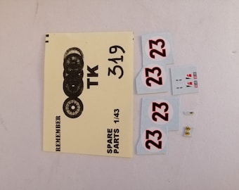 1:43 waterslide decals set for Ferrari 330 P4 Spyder 24h Daytona 1967 #23 Bandini/Amon Remember TK319
