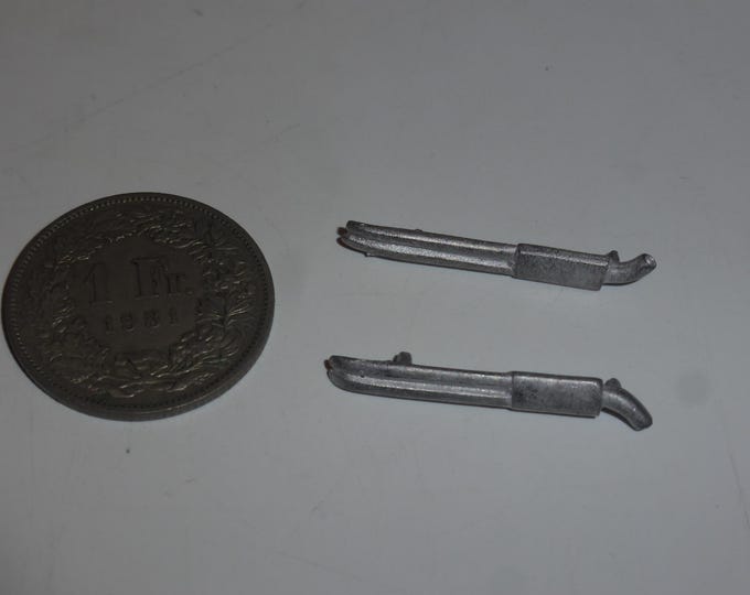 1:43 scale white metal side exhausts for Ferrari 250 GTO, racing GT cars etc. (pack of 2 pieces)