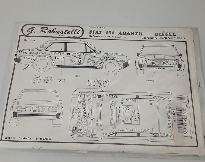 1:43 Robustelli transkit for Fiat 131 Abarth Diesel London-Sydney 1977 #6 Neyret/Hoepfner