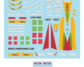 1:43 waterslide serigraphed decals Espo Lamborghini LC90 Japanese GP 1990 Suzuki/Bernard Tameo TMK135