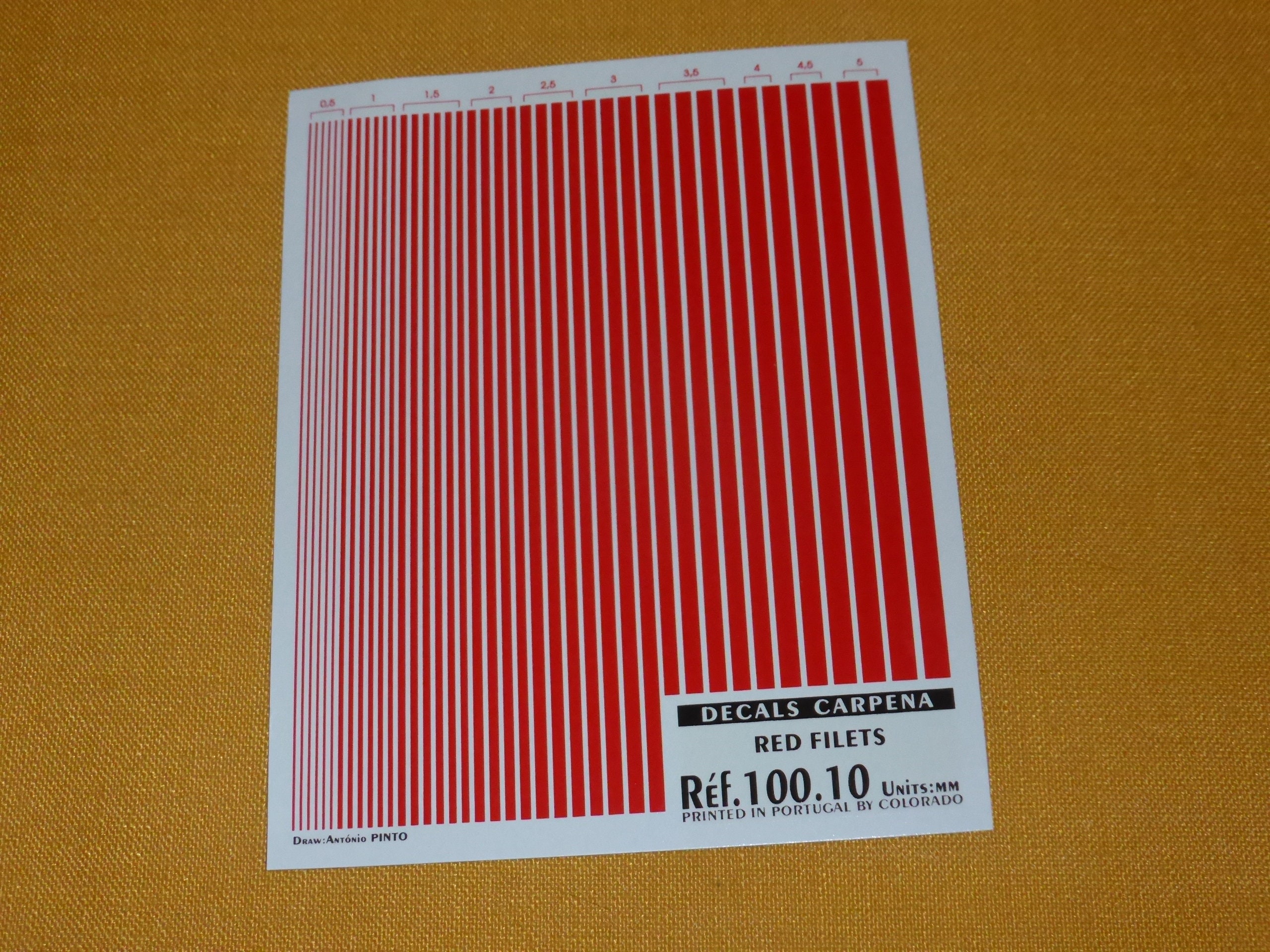 high quality decals filets (red) Colorado Carpena 100.10 from mm 0.5 to