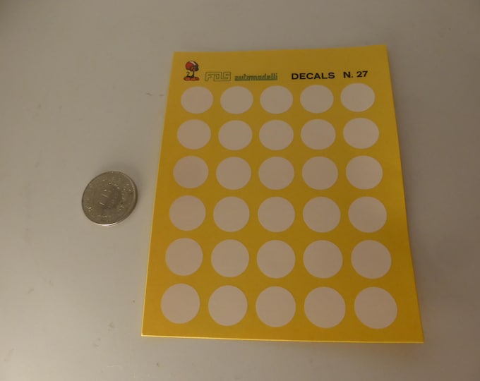 1:43 waterslide decals white racing numbers roundels (mm 14.00)