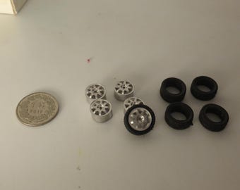 1:43 white metal 8-spokes wheels for Renault Clio Kit Car and other rally/racing cars of the 90s Racing43 RA100