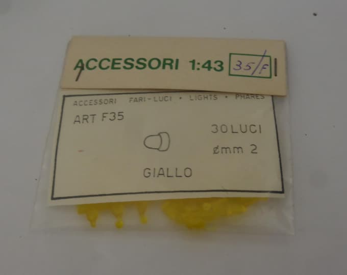pack of 30 transparent 1:43 scale plastic lights (yellow) mm 2.00 FDS 35F