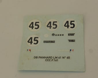 1:43 waterslide decals for DB Panhard HBR5 Le Mans 1961 #45 Moynet/Vidilles CCC Production