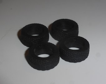 1:43 scale set of 4 treaded tires (Eagle type) for modern GT and big touring cars mm 15.50x6.75 GMT001
