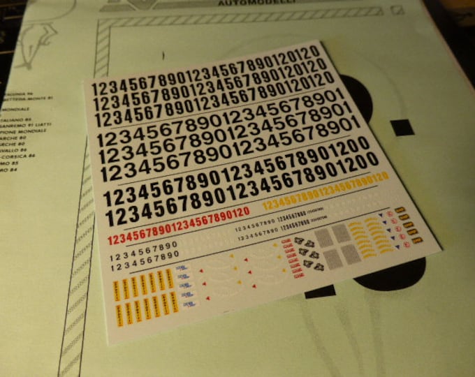 1:43 large decals sheet with numbers + logos for rally cars RACING43 RD16
