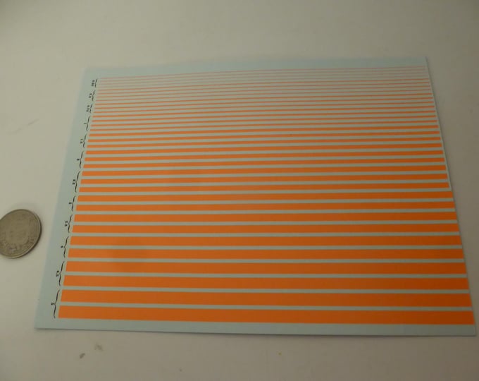 1:43 waterslide decals dayglo matt orange stripes various widths