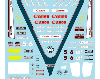 1:43 waterslide serigraphed decals Williams Renault FW12C S.Marino GP 1989 Patrese/Boutsen Tameo TMK094