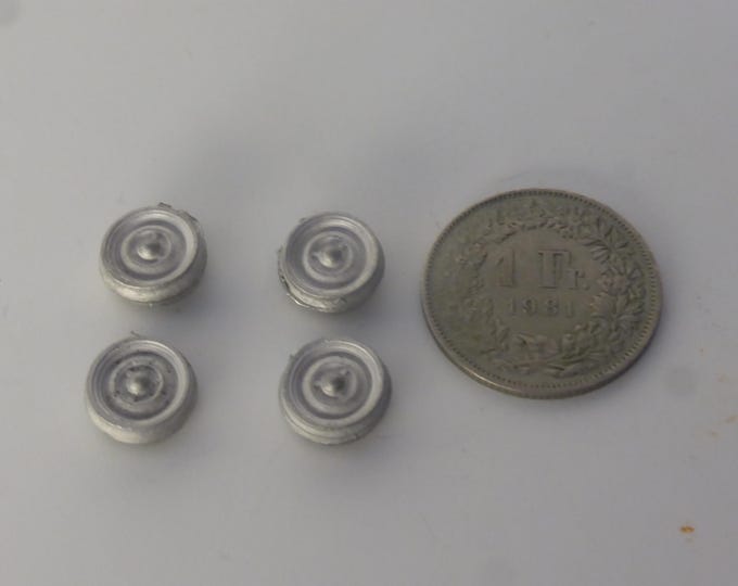 1:43 white metal wheels button design for cars of the 50-60s GMW029