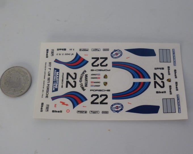 1:43 waterslide decals sheet Porsche 917K Martini Le Mans 1971 #22 winner Cartograf