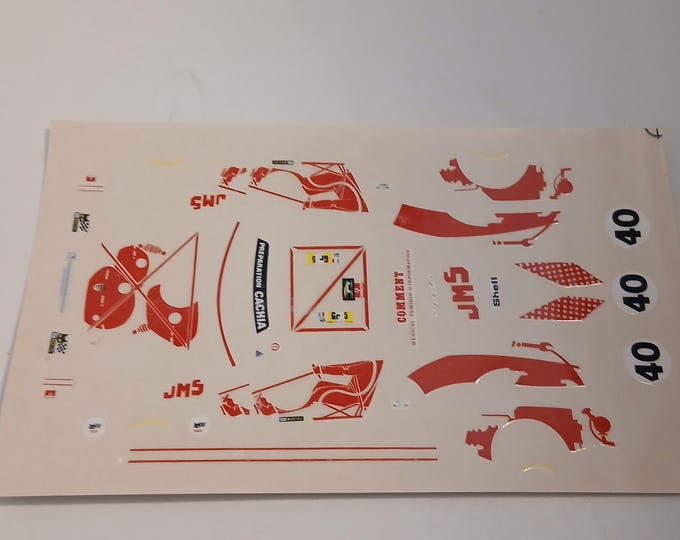1:43 decals for Porsche 935 Turbo Gr.5 JMS Cachia Le Mans 1977 #40 Gregg/Ballot-Léna Record production