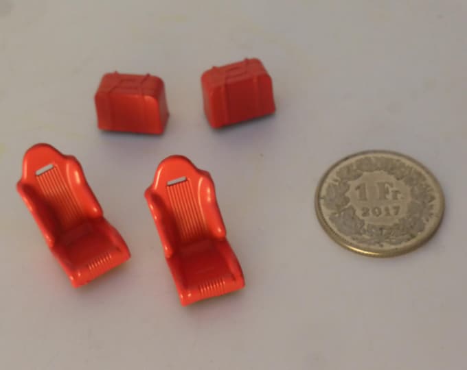 1:43 sporting seats and suitcases for sportscars and GT of the 2000s Alfa Romeo Ferrari Aston Martin etc