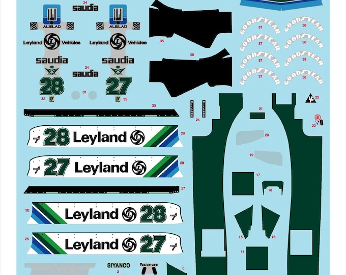 1:43 waterslide serigraphed decals Williams FW07B Monaco GP 1980 Jones and Reutemann Tameo SLK022