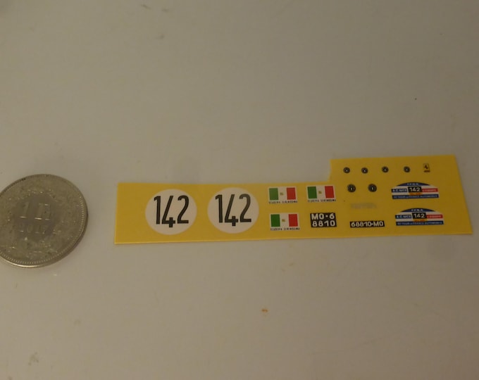 1:43 waterslide decals for Ferrari 250 GT SWB 2845GT Tour Auto 1961 #142 Trintignant/Cavrois