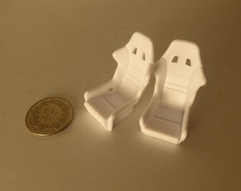 1:24 racing seats (2x) for modern rally, GT and touring cars (90-2000s)