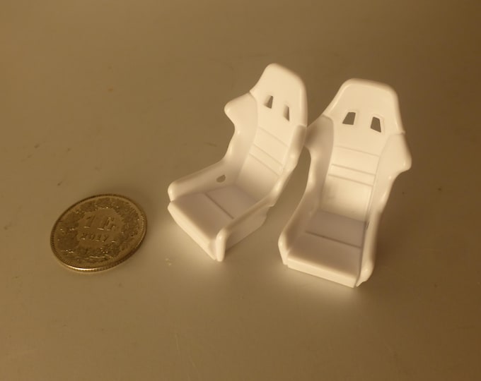 1:24 racing seats (2x) for modern rally, GT and touring cars (90-2000s)