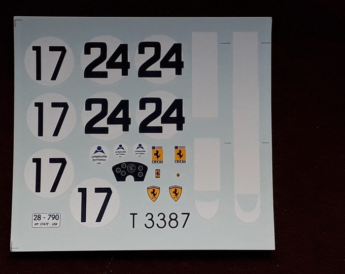 1:24 decals for Ferrari 250 GTO 3387GT NART 12h Sebring 1962 #24 / Le Mans 1962 #17 Remember TK295