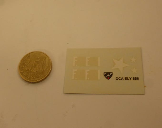 1:43 waterslide decals sheet FFI scripts and US army stars France 30s