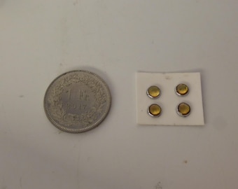 chromed plastic + resin round lights YELLOW mm 4.85 for model cars and other models (pack of 4 pieces)