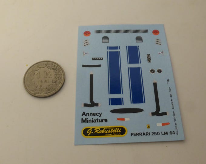 1:43 decals for Ferrari 250 LM Stradale ch.6025LM 1965 Geneva show car by Cartograf