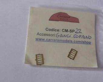 1:43 photoetched rubber-type bonnet hooks for racing cars 60/70s Carrara SP22 (pack of 8pcs)