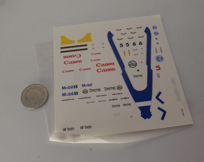 1:43 waterslide serigraphed decals Williams Honda FW11B S.Marino GP 1987 Piquet/Mansell Tameo TMK054