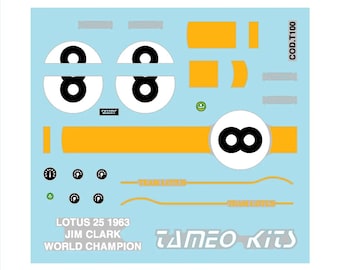 1:43 waterslide serigraphed decals Lotus Climax 25 Italian GP 1963 Clark Tameo WCT63