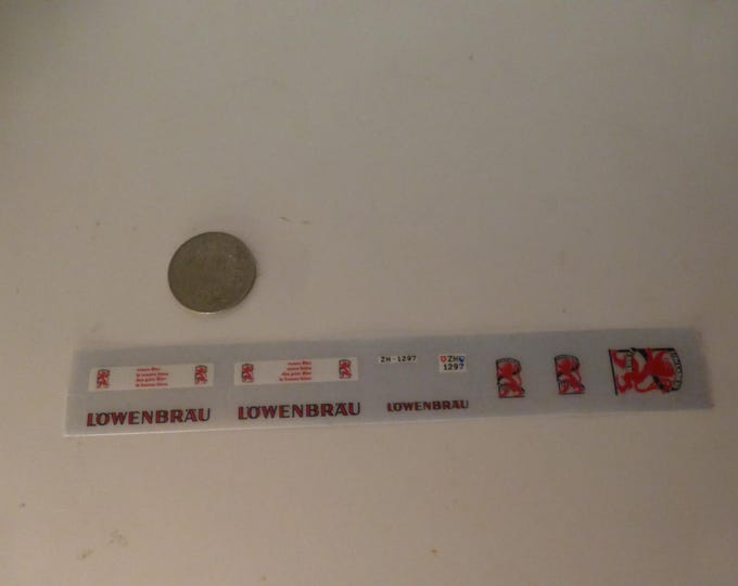1:43 transferable decals sheet Lowenbrau for vans and trucks of the 50-60s