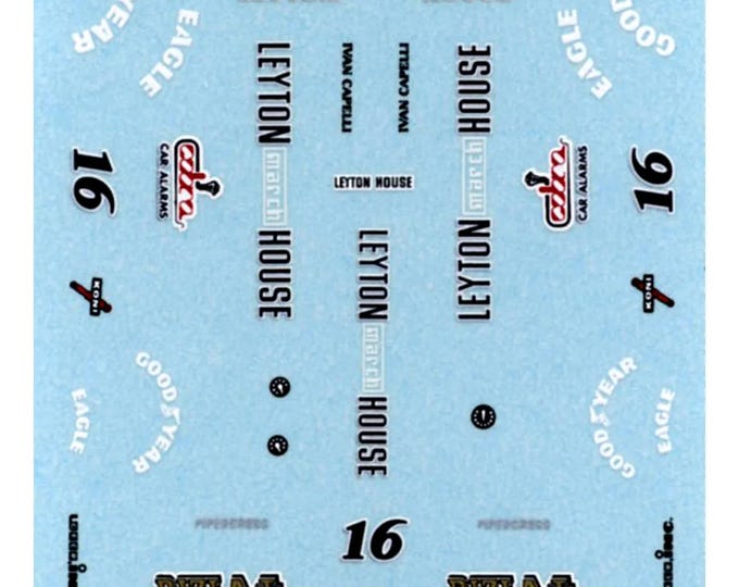 1:43 waterslide serigraphed decals March Cosworth 871 F1 Monaco GP 1987 Capelli Tameo TMK060