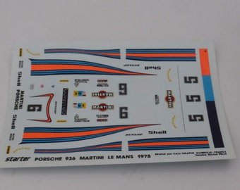 1:43 decals sheet for Porsche 936/78 Gr6 Martini Racing Le Mans 1978 #5/6 Starter production