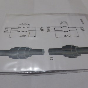 machined 1:43 electric cable connectors 2 shapes (4+6 pieces) Tameo PG21