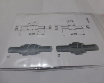 machined 1:43 electric cable connectors 2 shapes (4+6 pieces) Tameo PG21