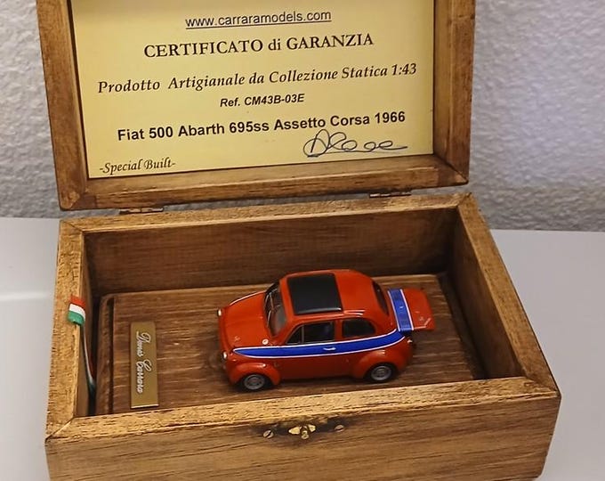 Fiat Abarth 695 SS Assetto Corsa 1966 in red/blue CARRARA Models 1:43 factory built CM43B-03E