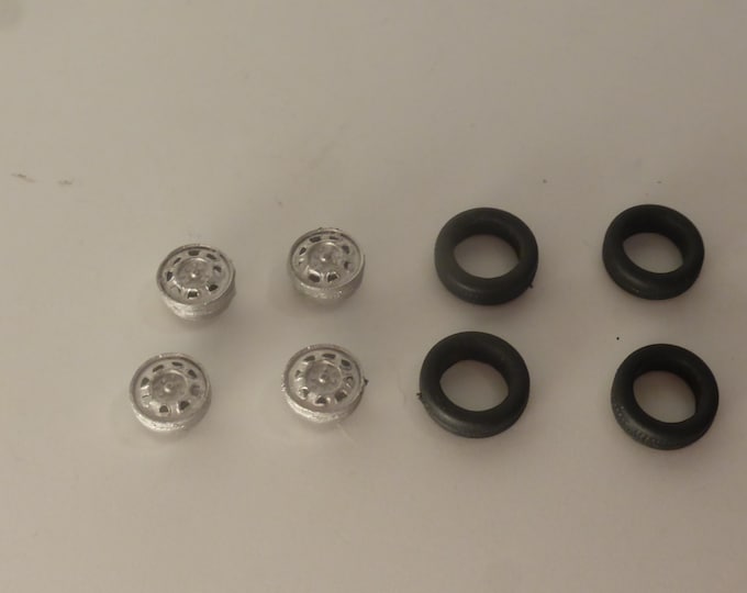 1:43 white metal wheels for VW Scirocco MkI Golf MkI and other cars of the 70'-early 80s GMW008
