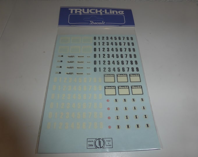 1:43 decals sheet for VLN Nurburgring Langstreckenpokal with number plates, logos and numbers Truck-line production