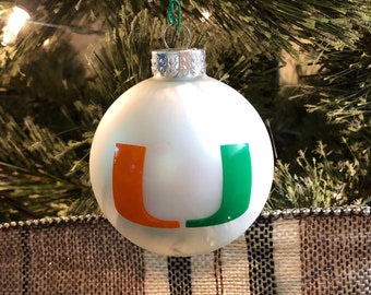 Green Pewter Christmas Tree Ornament University of Miami