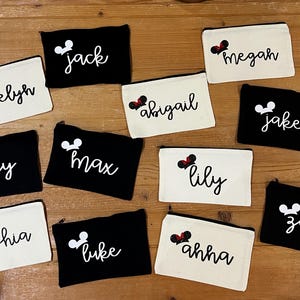 Personalized Disney Canvas Makeup Bag – Bridesmaid Zipper Pouch image 7