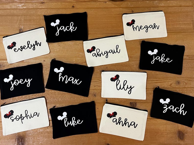 Personalized Disney Canvas Makeup Bag – Bridesmaid Zipper Pouch image 7