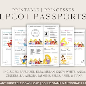 PRINTABLE 2025 Princess Epcot Drinking Around the World Passport - Pocket Size PDF / Princess Drinking Team / Epcot Food & Wine Festival