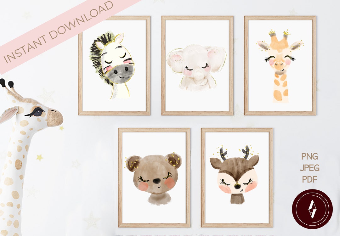 Printable Baby Animals Nursery Decor Instant Download Jpeg Png Pdf ...