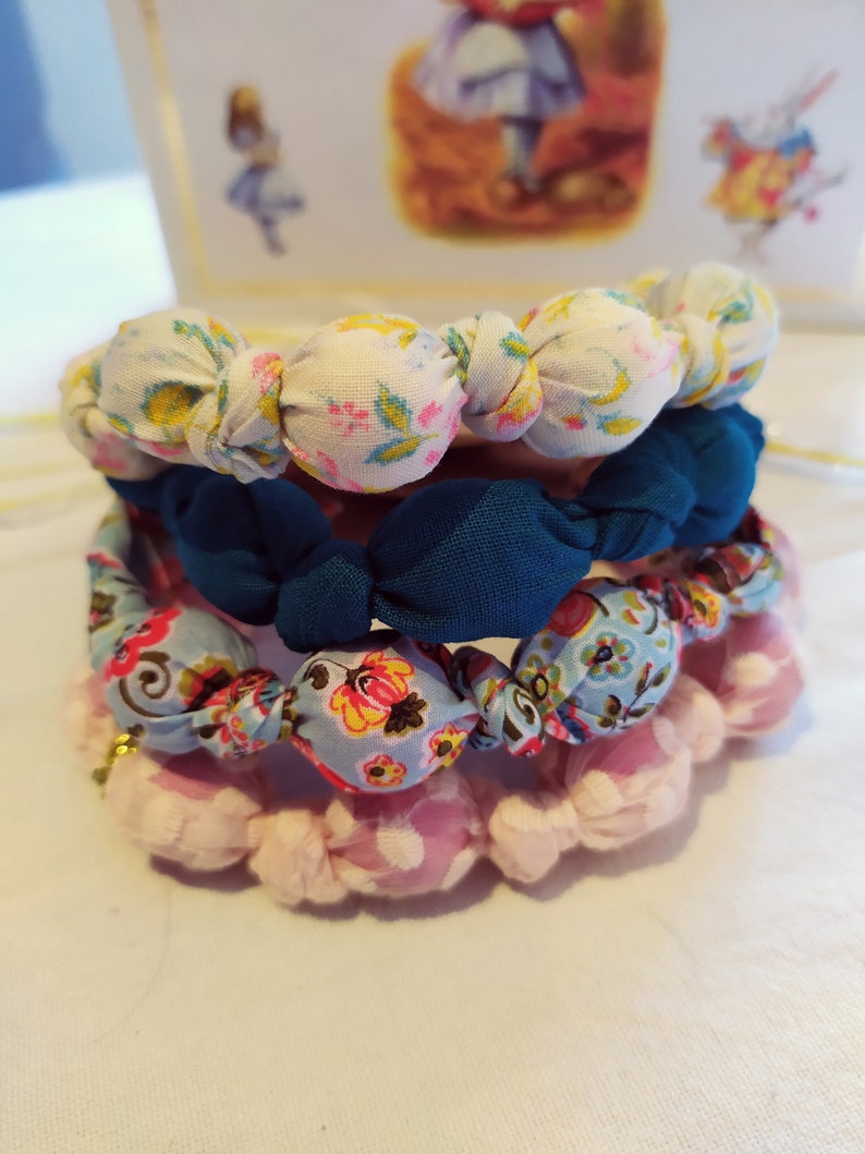 Alice in Wonderland theme Fabric bracelet
