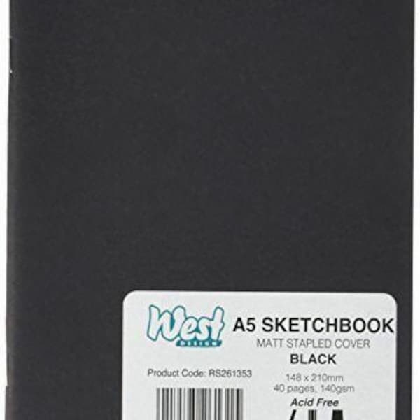 A5 black page staple sketchbook