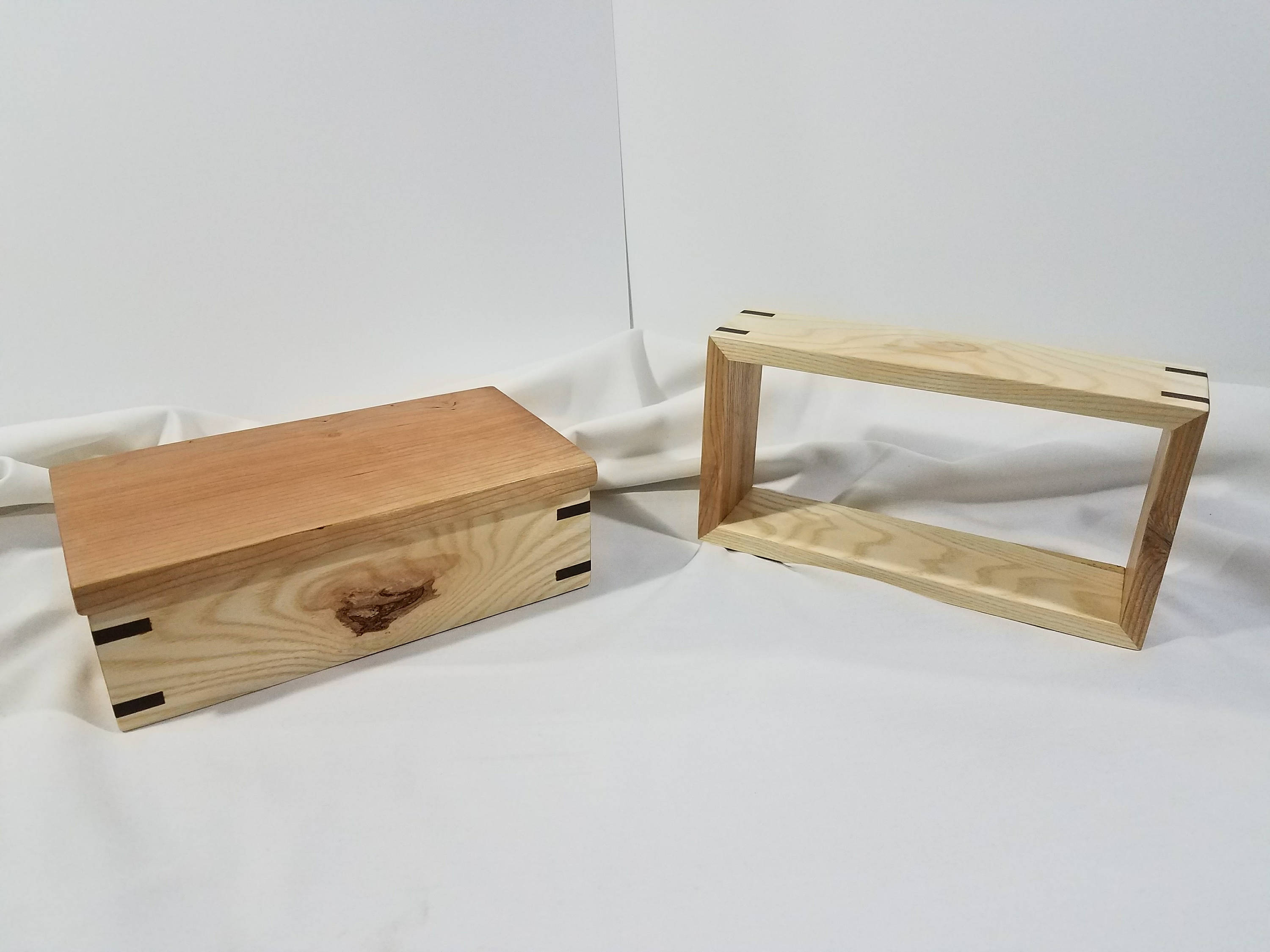 Wooden Box w/ matching Tabletop Shelf Etsy