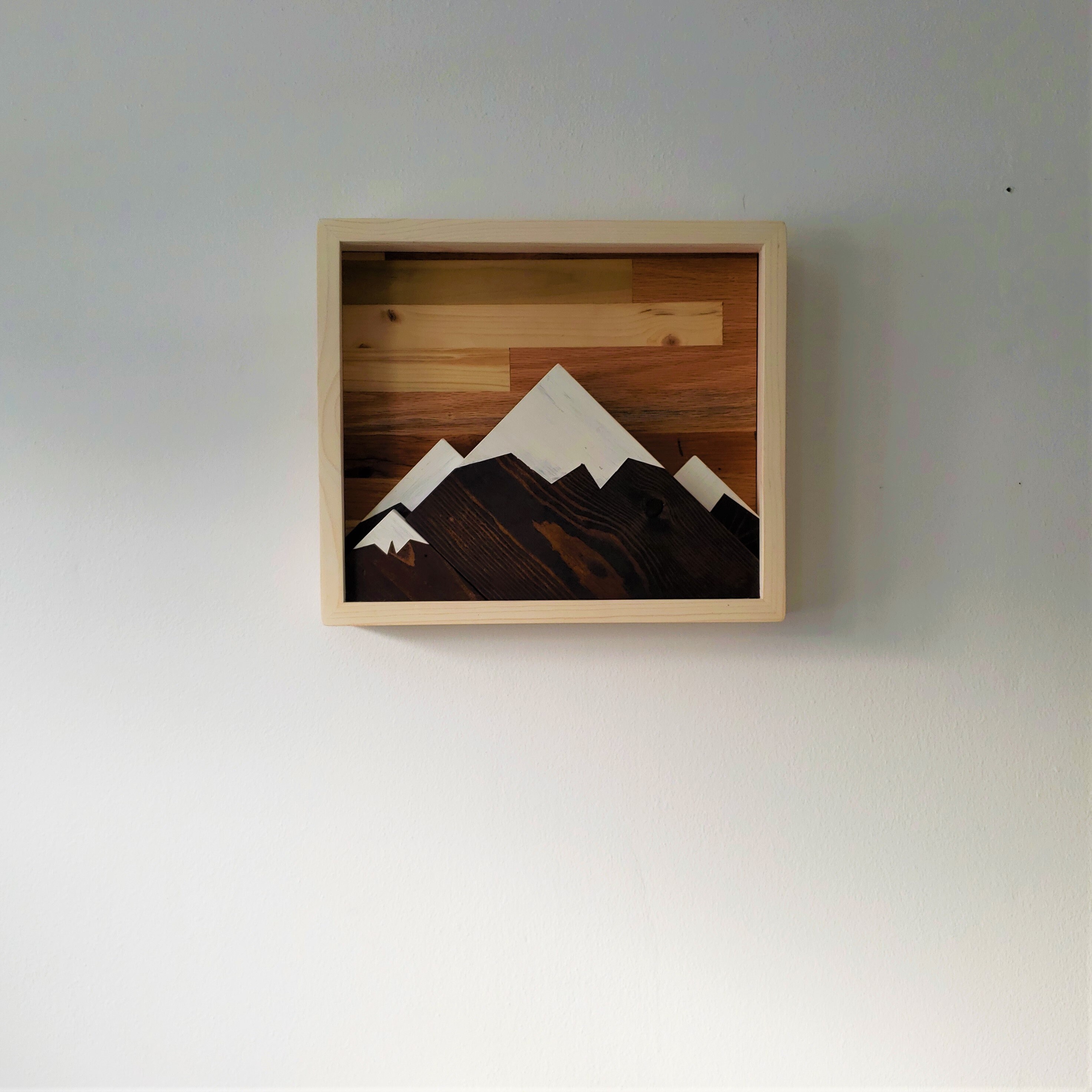 Reclaimed Wood Mountain Art Pallet Art Mountain Scene Etsy