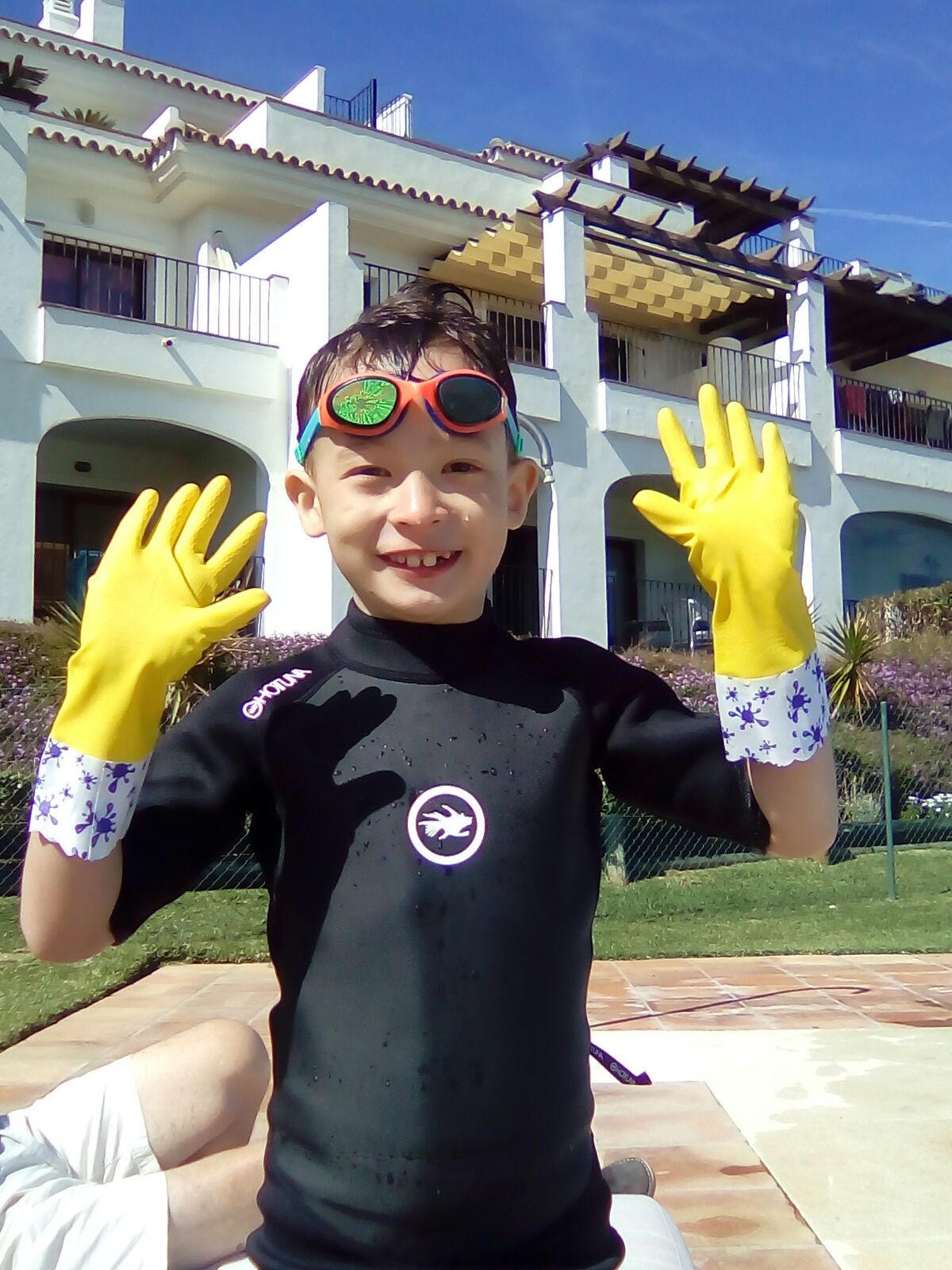 Guantes de goma para niños lavando platos Etsy España