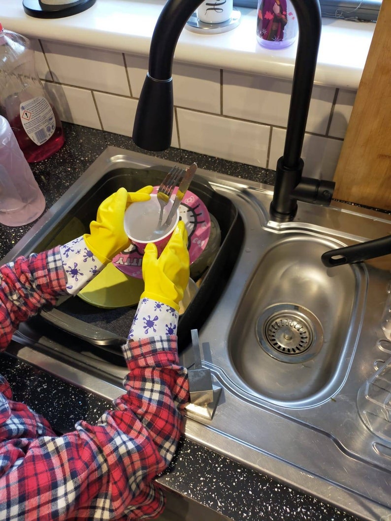 Small Rubber Gloves for Children, Kids washing up, gardening gloves, small marigold, kids chores, little hand protection, mud kitchen image 8