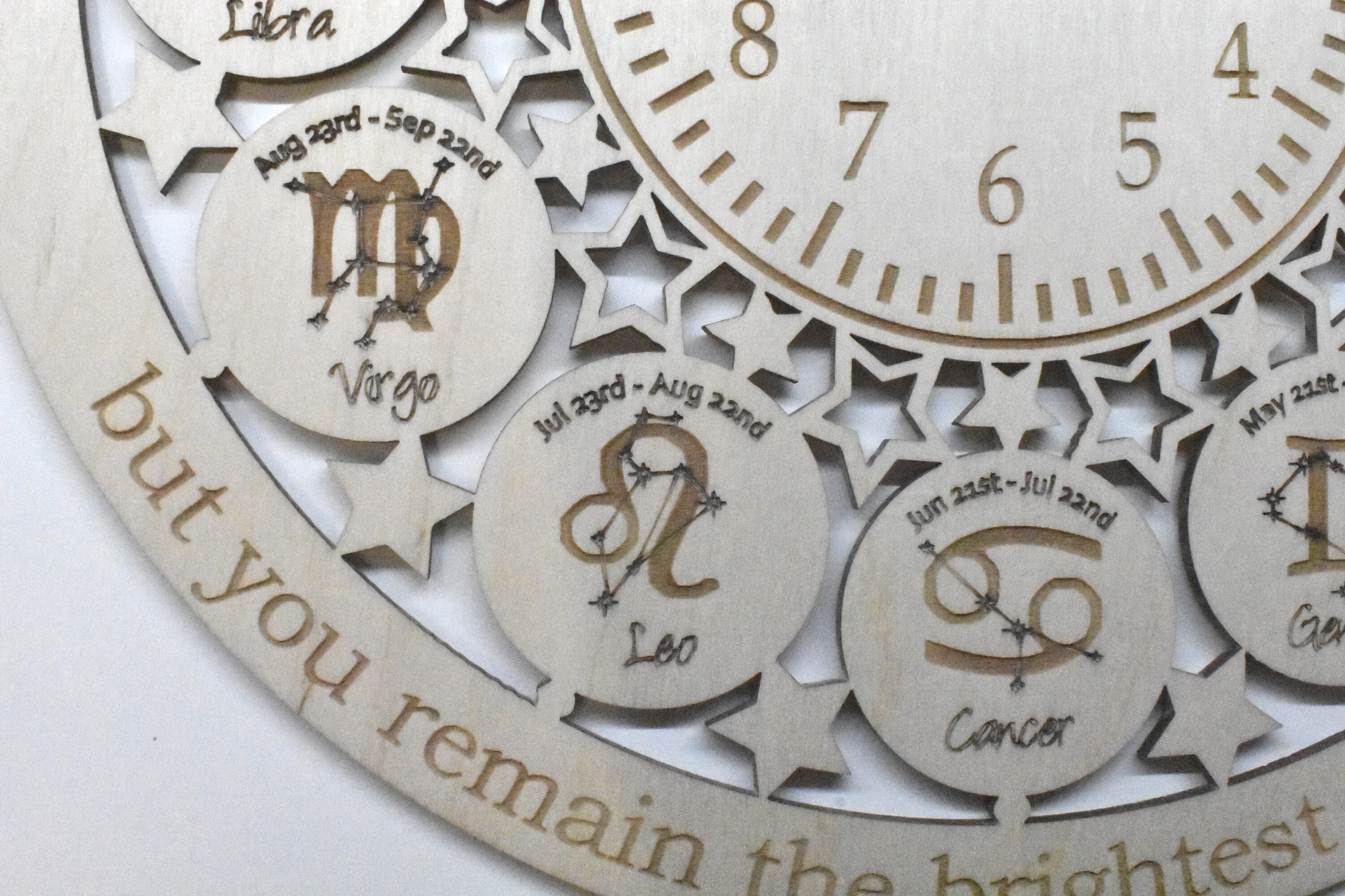 Zodiac star sign personalised clock wooden wall clock ideal Etsy