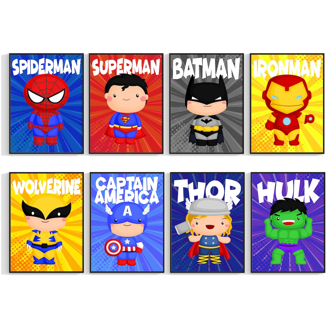 Superhero Kids Bedroom Decor, Superhero Prints, Superhero Wall Art ...